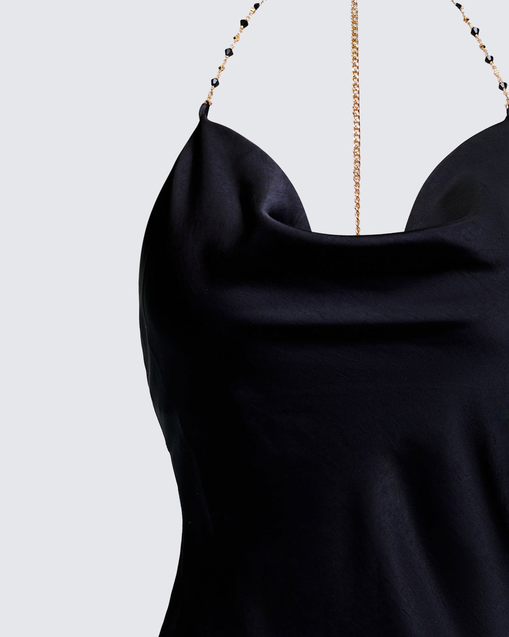 Finesse Soletta Satin Bias Cut Cowl Neck Mini Dress
