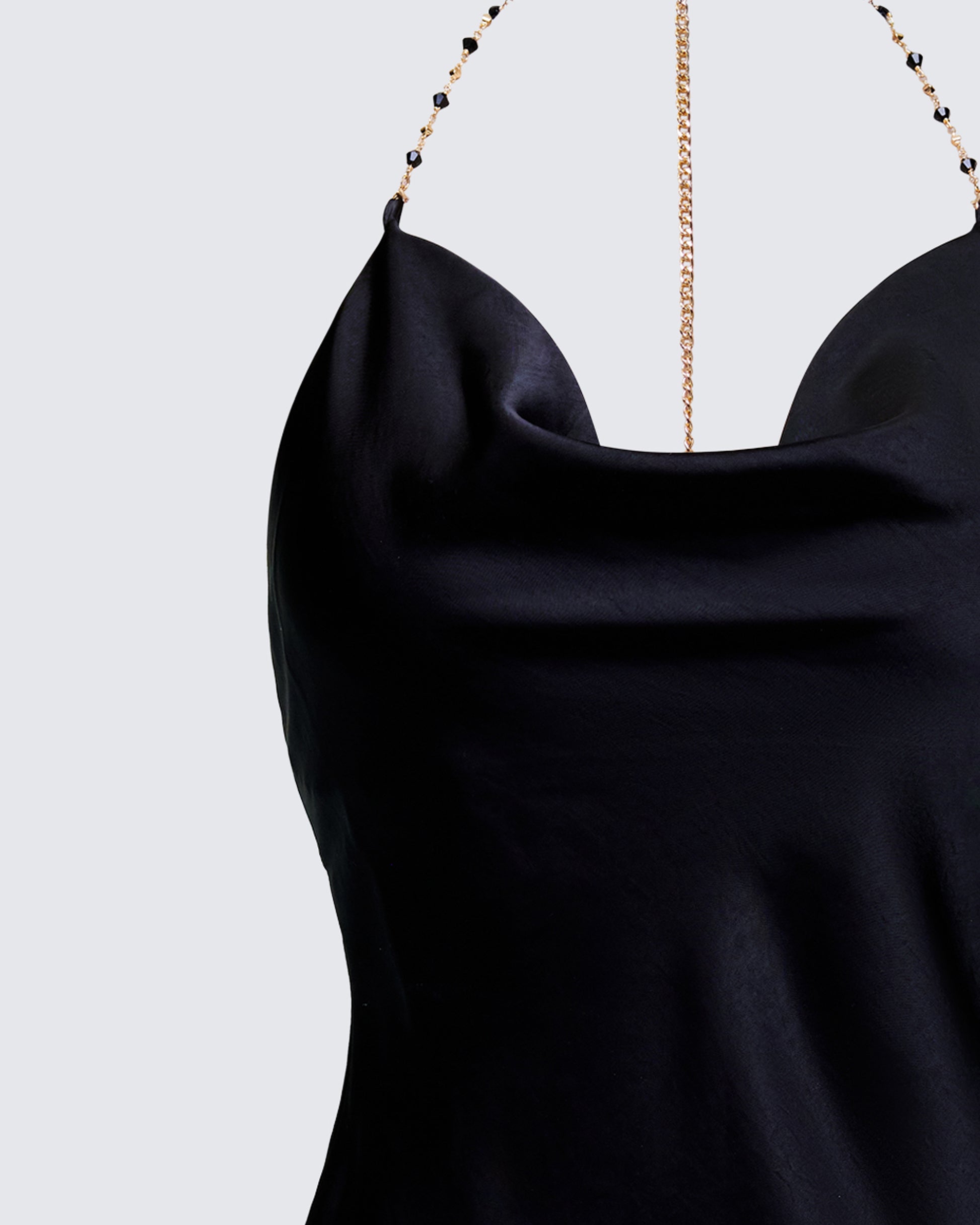Finesse Soletta Satin Bias Cut Cowl Neck Mini Dress