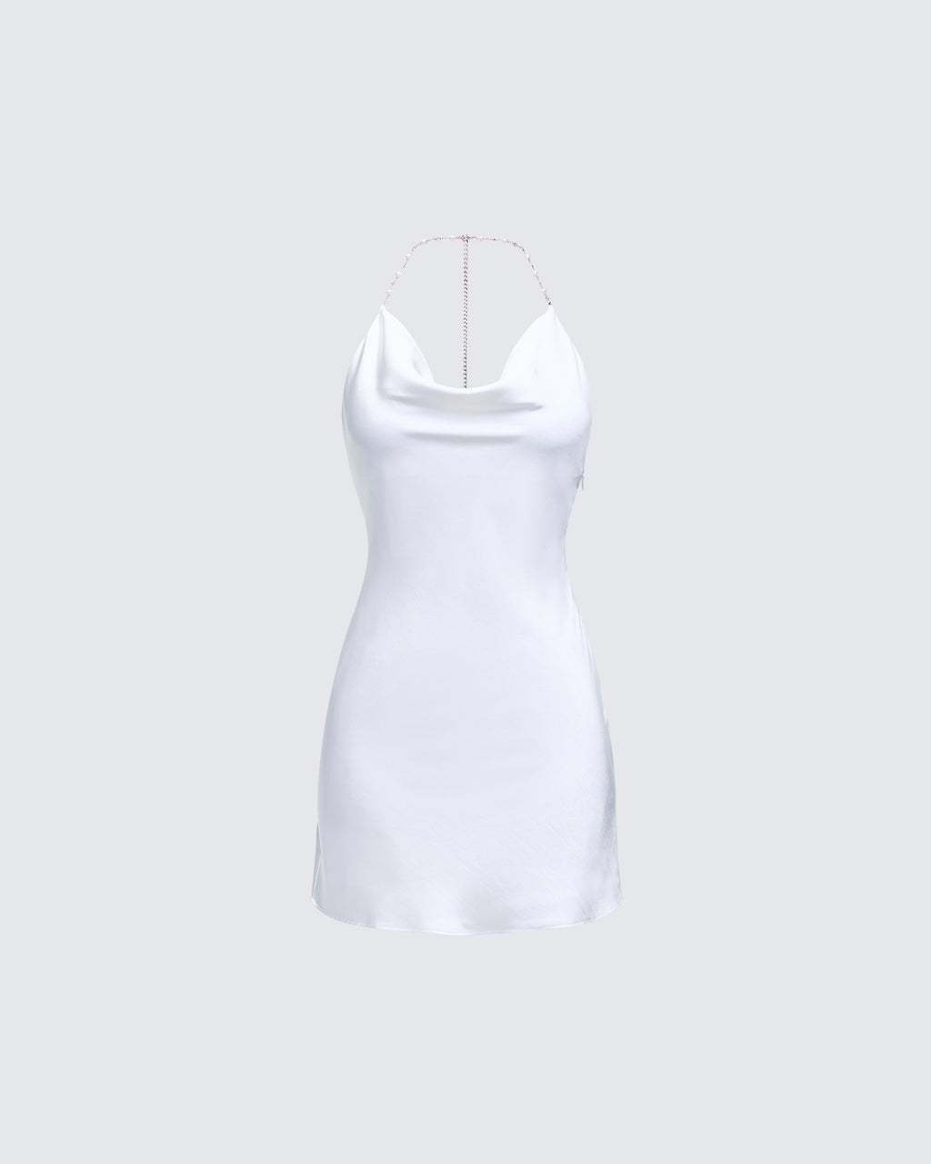 Finesse Soletta Satin Bias Cut Cowl Neck Mini Dress