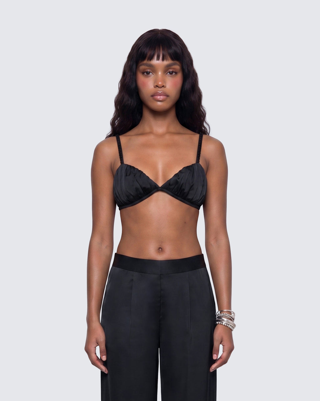 Finesse Suzanna Satin Gathered Bra Top
