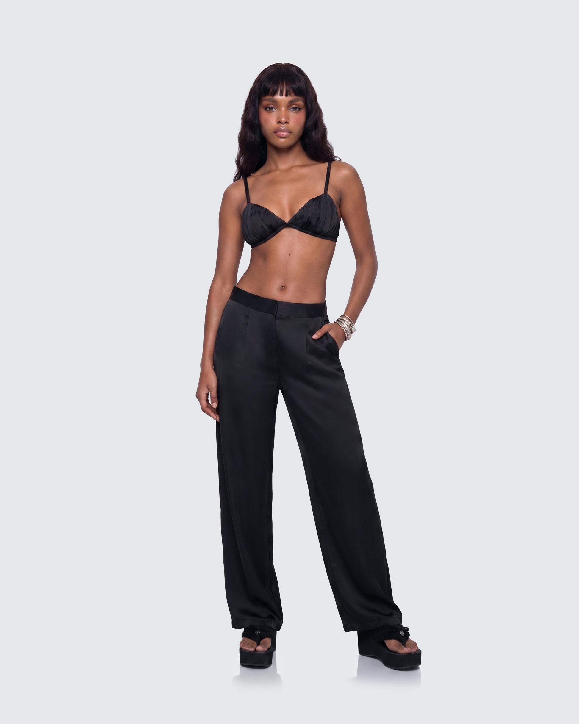 Finesse Suzanna Satin Gathered Bra Top