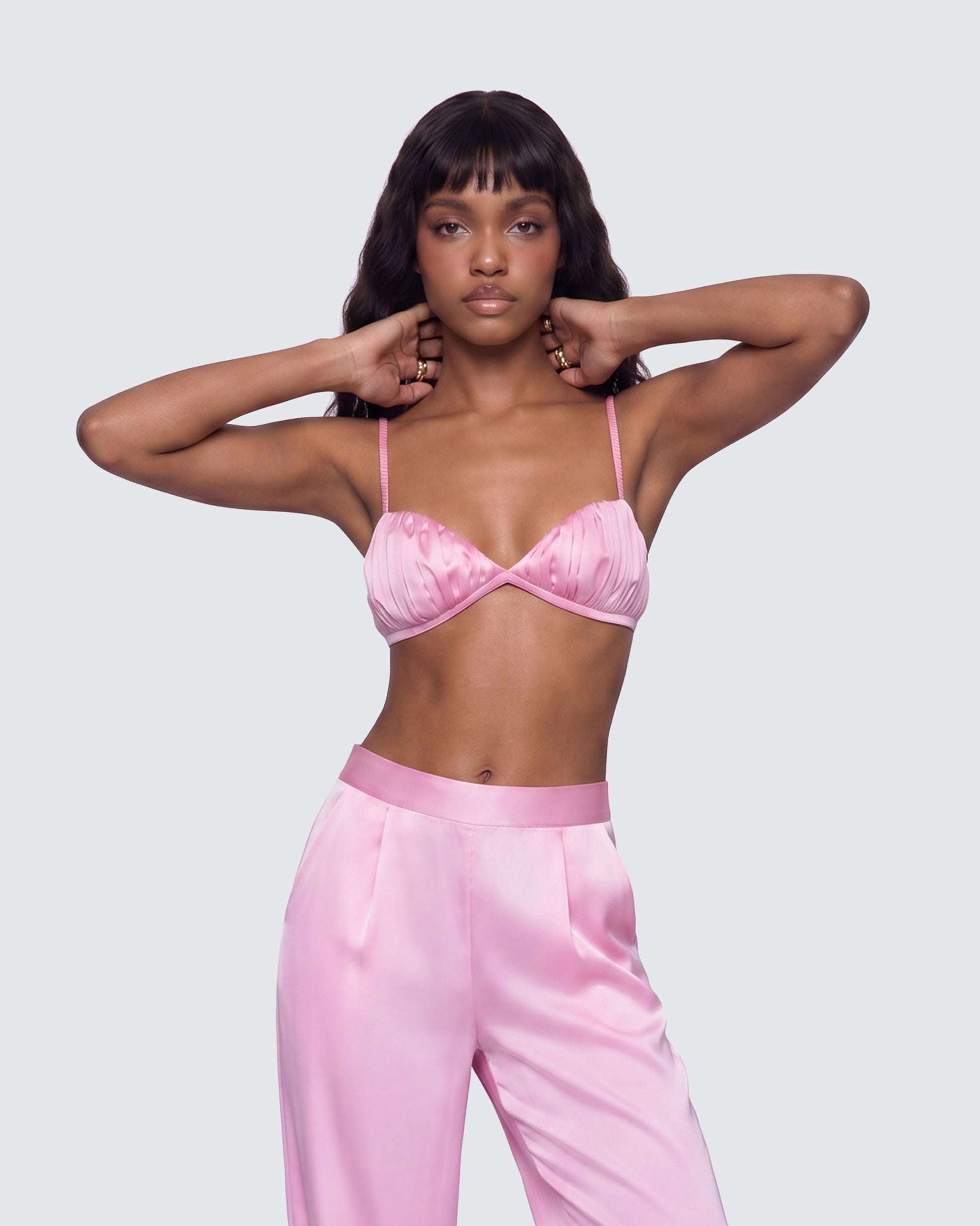 Finesse Suzanna Satin Gathered Bra Top