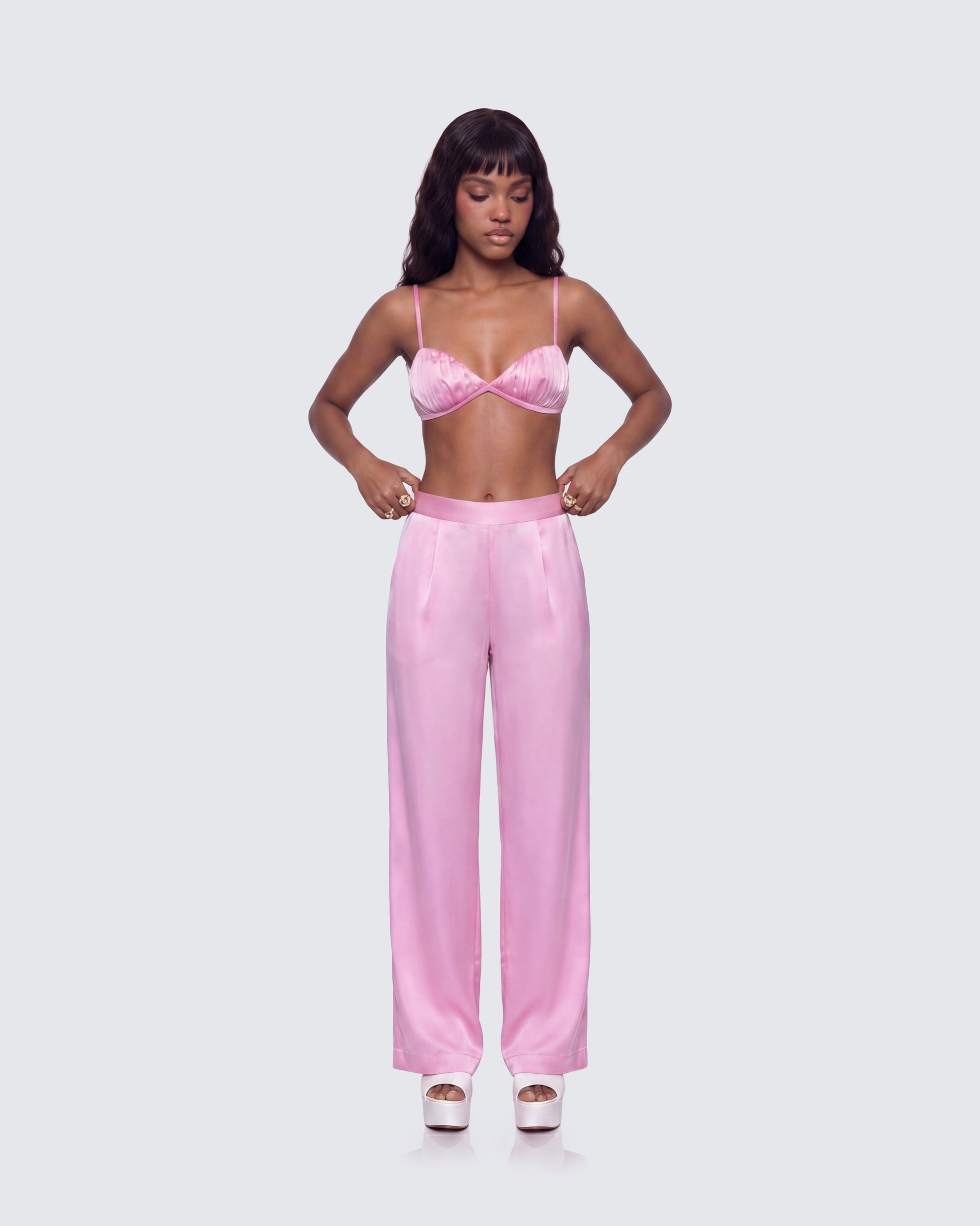 Finesse Suzanna Satin Gathered Bra Top