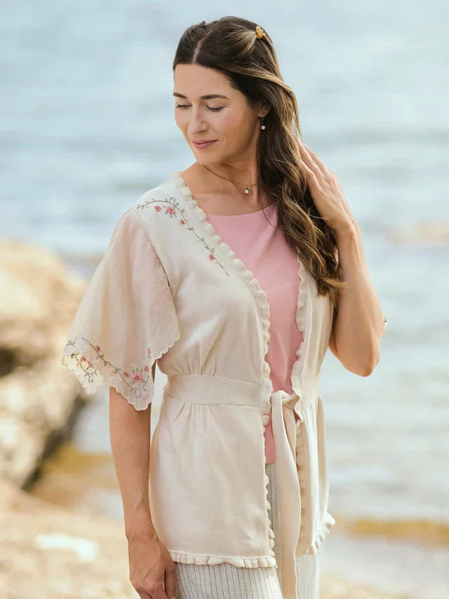 April Cornell Vintage Love Sweater - Ecru
