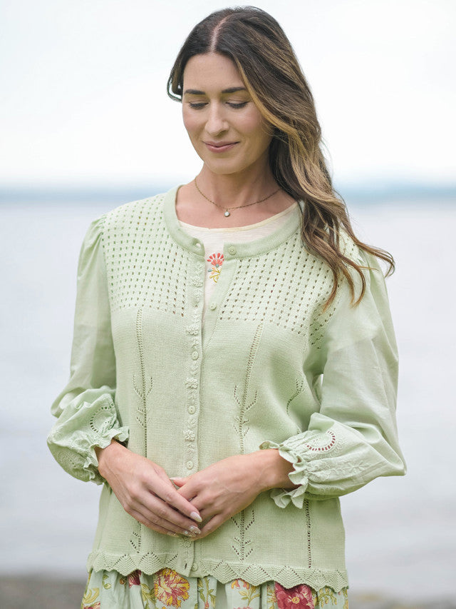 April Cornell Tea Shop Sweater - Sage