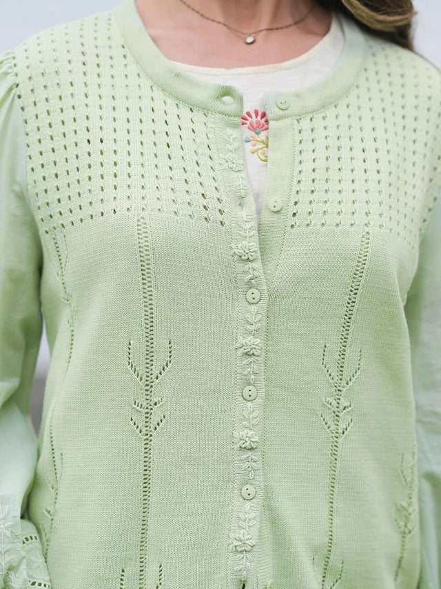April Cornell Tea Shop Sweater - Sage
