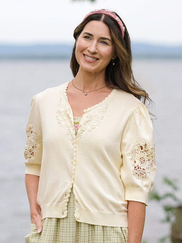 April Cornell Vienna Romance Sweater - Ecru