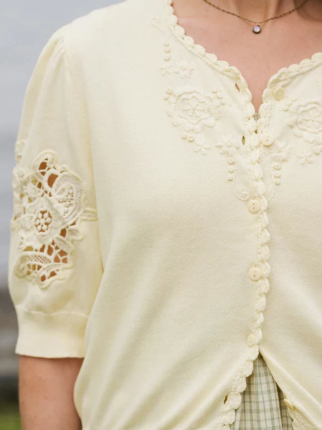 April Cornell Vienna Romance Sweater - Ecru