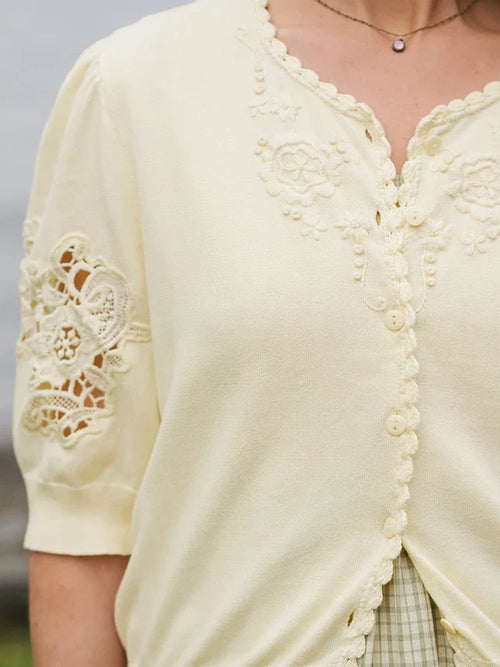 April Cornell Vienna Romance Sweater - Ecru