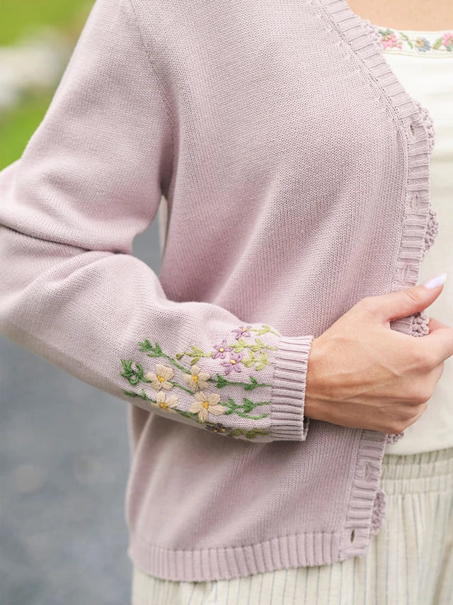 April Cornell Cozy Garden Cardigan - Amethyst