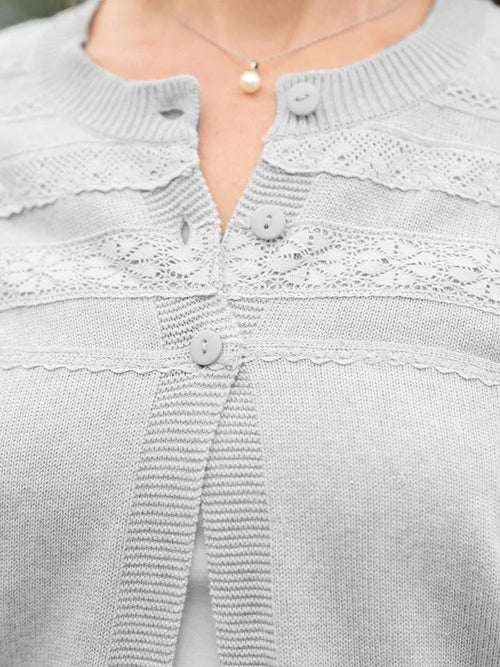 April Cornell Book Nook Cardigan - Grey
