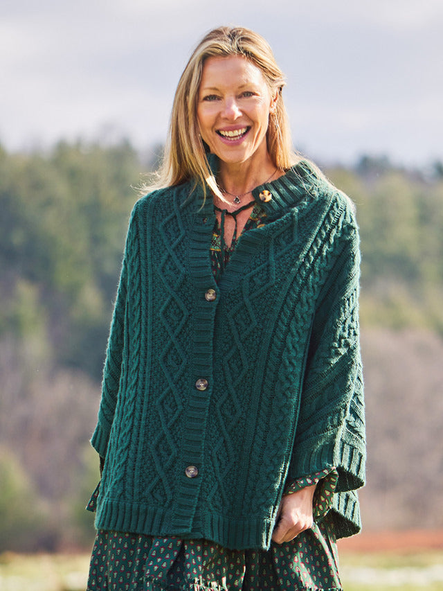 April Cornell Woodland Cape - Forest Green