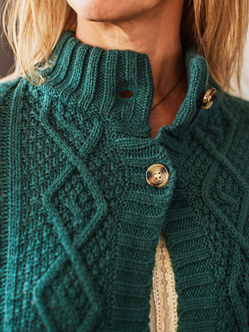 April Cornell Woodland Cape - Forest Green