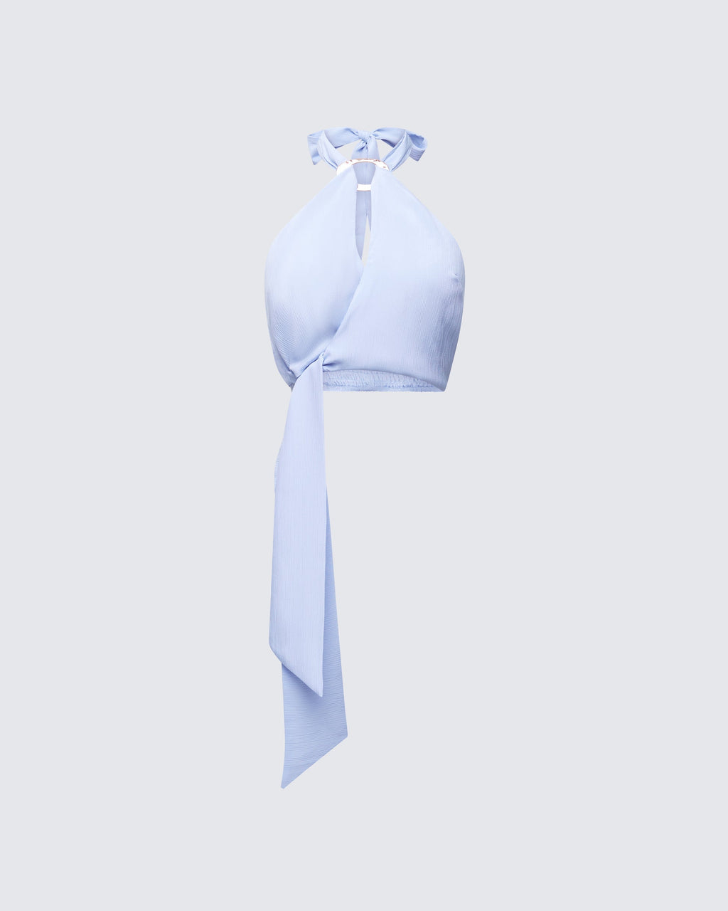 Finesse Sylvie Blue Tie Halter Neck Top