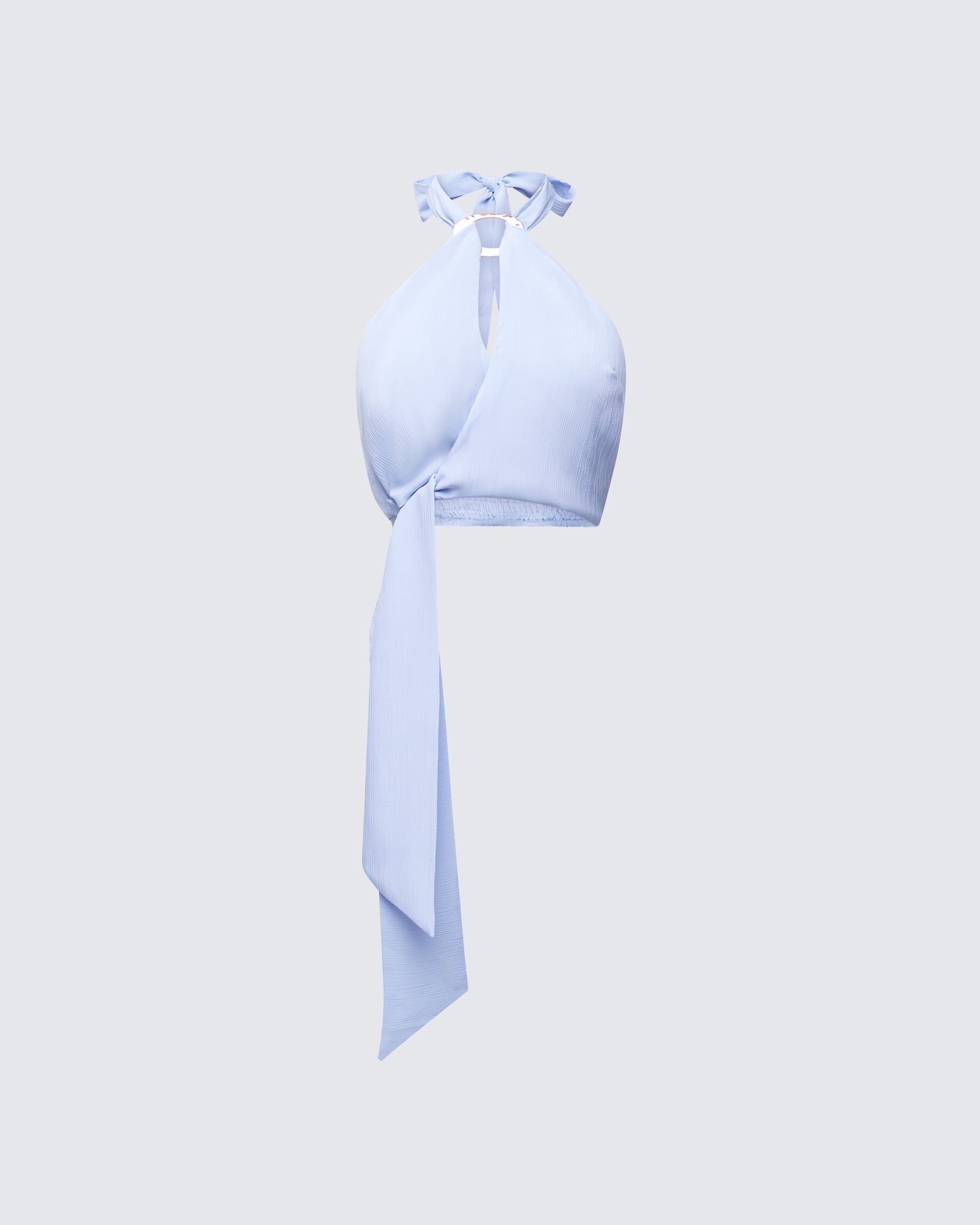Finesse Sylvie Blue Tie Halter Neck Top