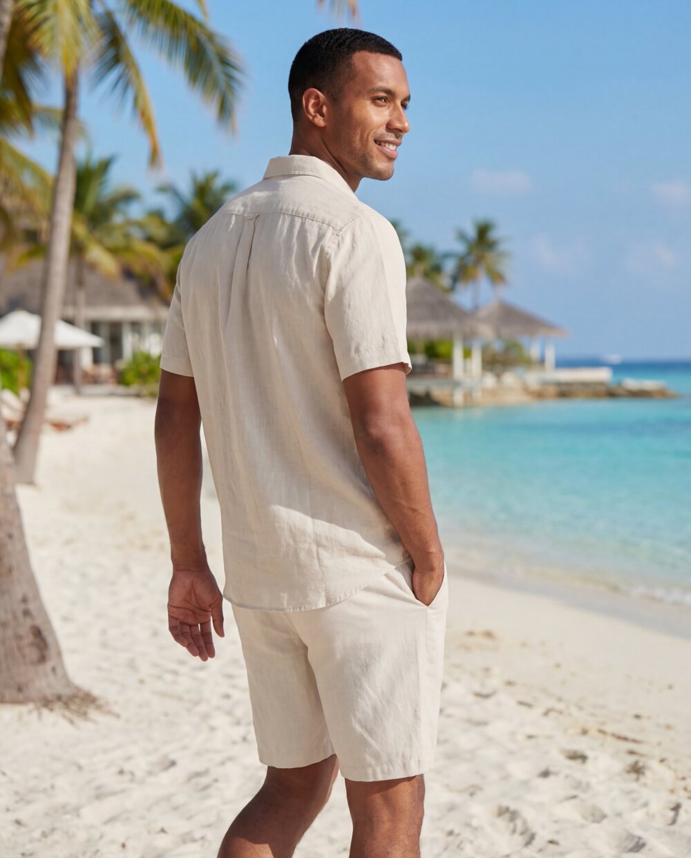 Cotton Natural Men's Miramar Beige Shirt