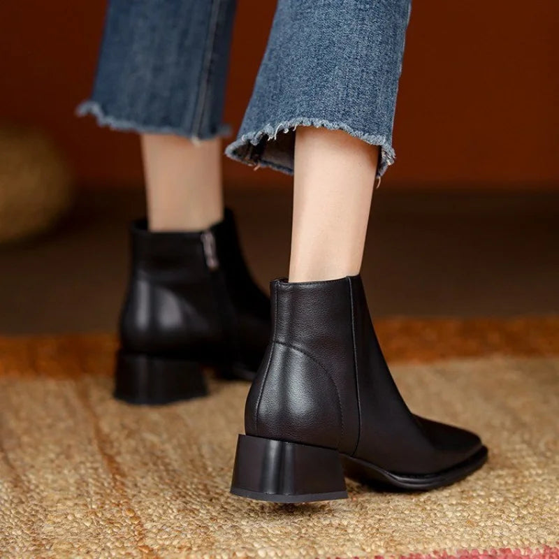 Harper & Lane Sophia Chunky Heel Ankle Boots