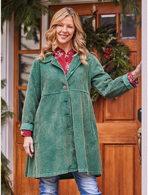 April Cornell Farmer's Market Corduroy Jacket - Sunwashed Green