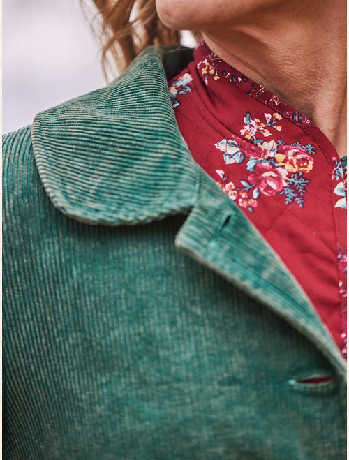 April Cornell Farmer's Market Corduroy Jacket - Sunwashed Green