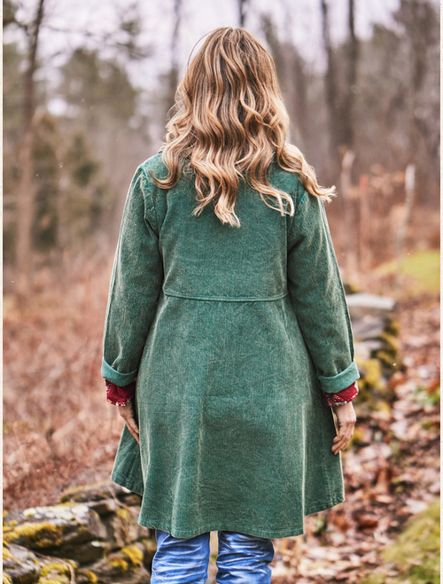 April Cornell Farmer's Market Corduroy Jacket - Sunwashed Green
