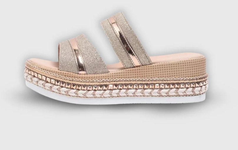 Nabalu Casey | Platform Summer Slide Sandals with Double Straps