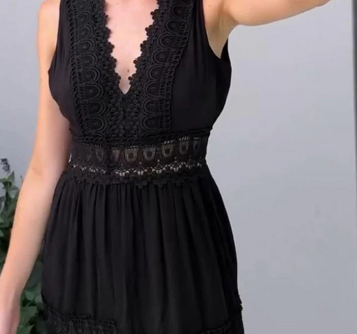 Nabalu Lace Trim Midi Dress – Elegant Summer Dress