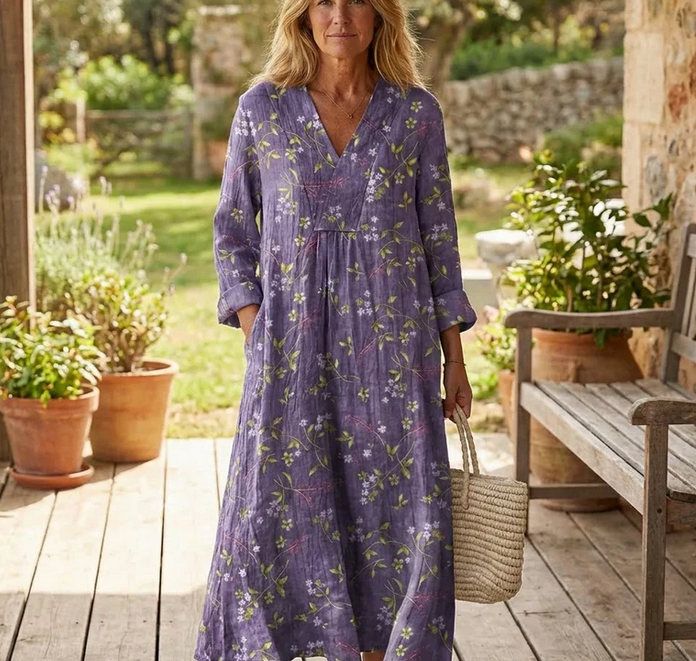 Nabalu Thalisse | Women’s Floral Long Sleeve Midi Dress