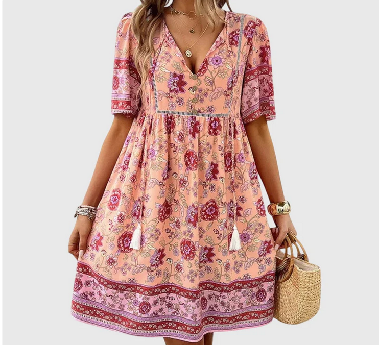 Nabalu Rosalyn | Women’s Boho Floral Midi Summer Dress
