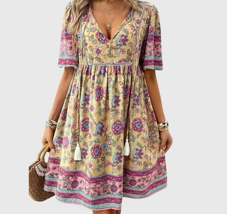 Nabalu Rosalyn | Women’s Boho Floral Midi Summer Dress