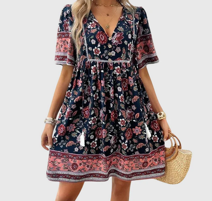 Nabalu Rosalyn | Women’s Boho Floral Midi Summer Dress