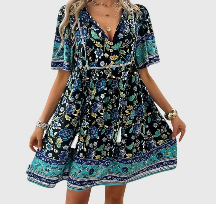 Nabalu Rosalyn | Women’s Boho Floral Midi Summer Dress