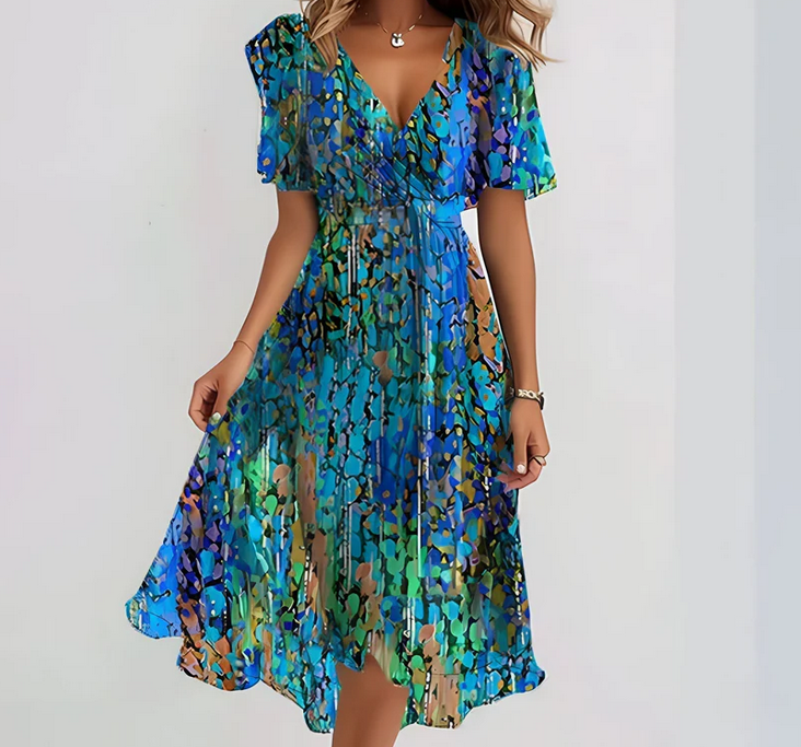 Nabalu Zerivana | Women’s Floral V-Neck Summer Dress