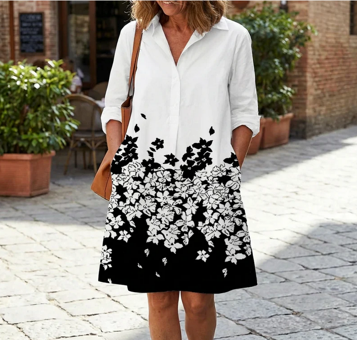 Nabalu Elowen | Women’s Floral Shirt Midi Dress