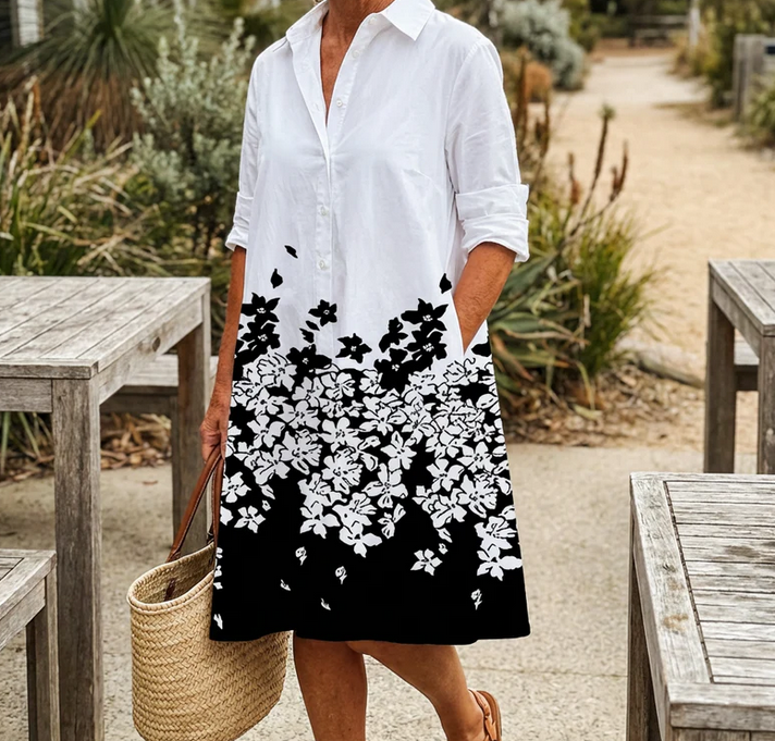 Nabalu Elowen | Women’s Floral Shirt Midi Dress