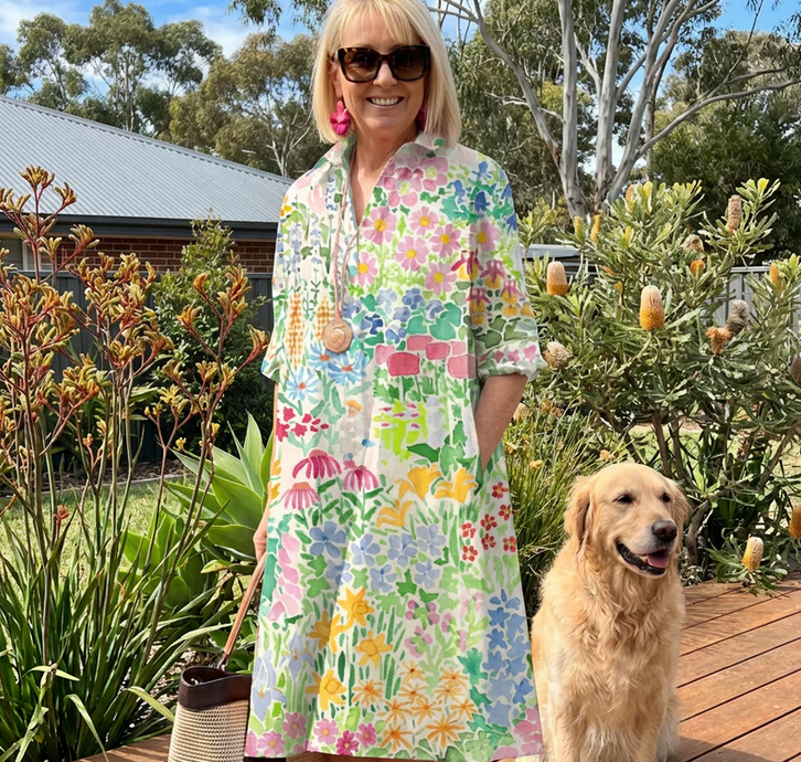 Nabalu Zalira | Women’s Floral Shirt Midi Dress
