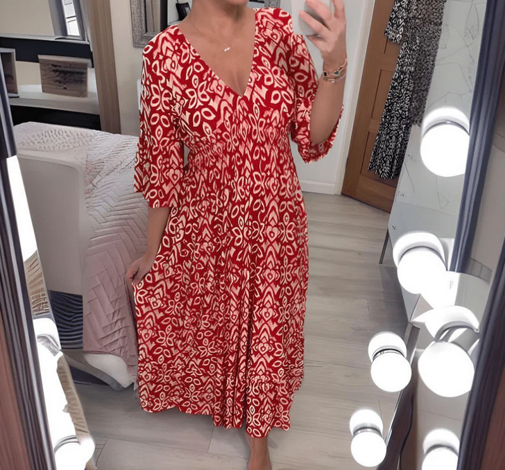 Nabalu Zeraphine | Women’s Printed Relaxed Midi Dress
