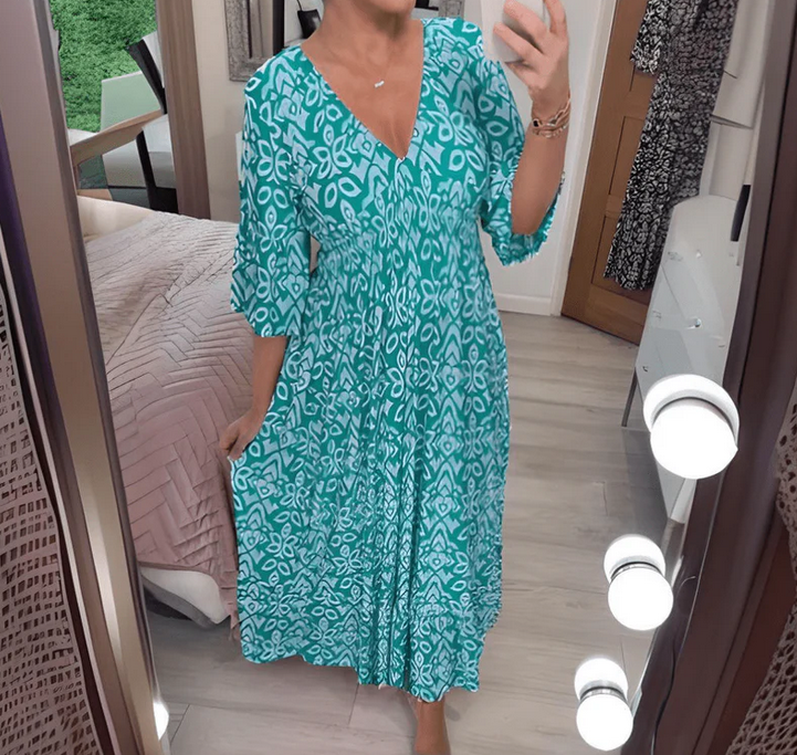Nabalu Zeraphine | Women’s Printed Relaxed Midi Dress