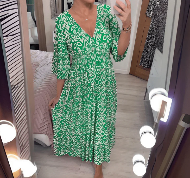 Nabalu Zeraphine | Women’s Printed Relaxed Midi Dress