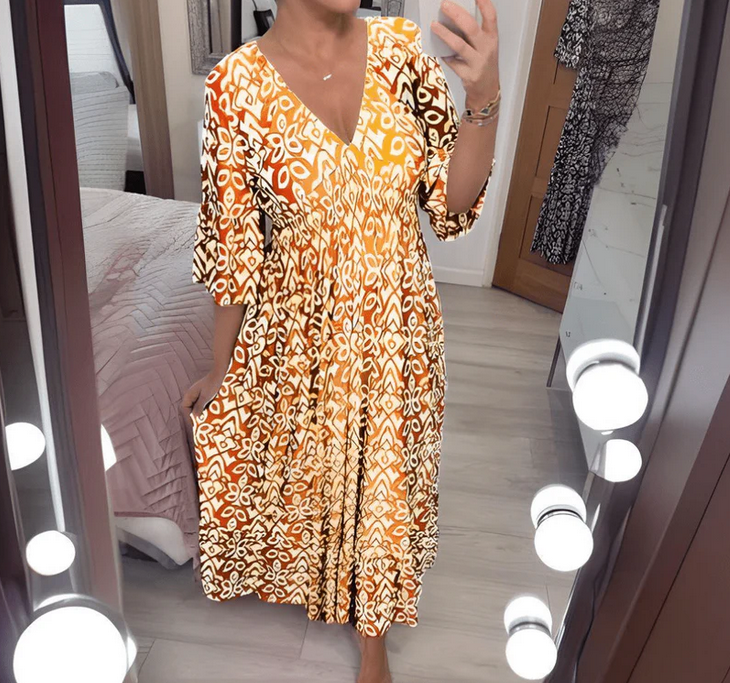 Nabalu Zeraphine | Women’s Printed Relaxed Midi Dress