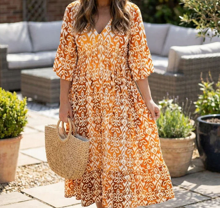 Nabalu Zeraphine | Women’s Printed Relaxed Midi Dress