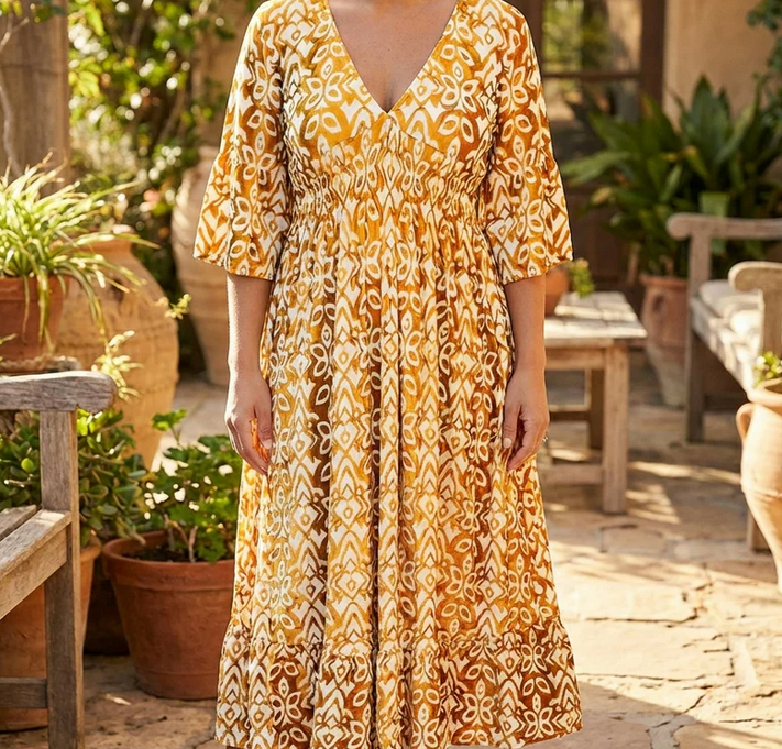 Nabalu Zeraphine | Women’s Printed Relaxed Midi Dress