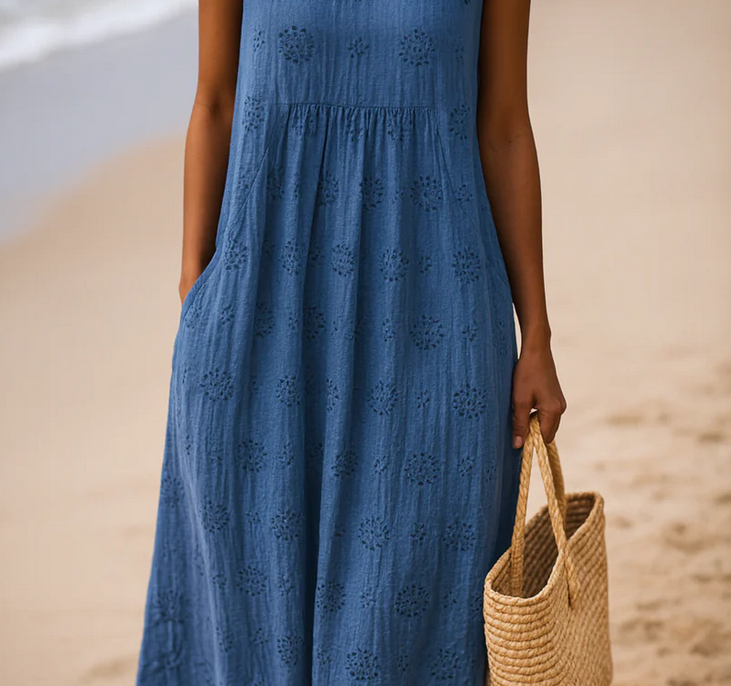 Nabalu Calithea | Women’s Sleeveless Textured Midi Dress