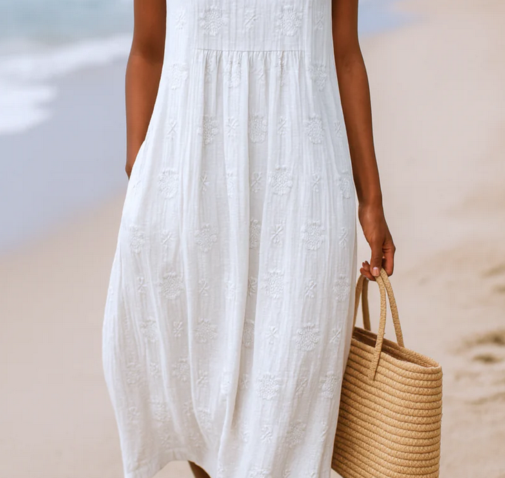 Nabalu Calithea | Women’s Sleeveless Textured Midi Dress