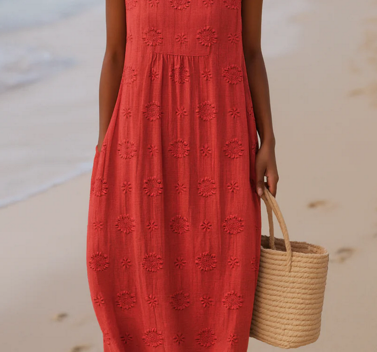 Nabalu Calithea | Women’s Sleeveless Textured Midi Dress