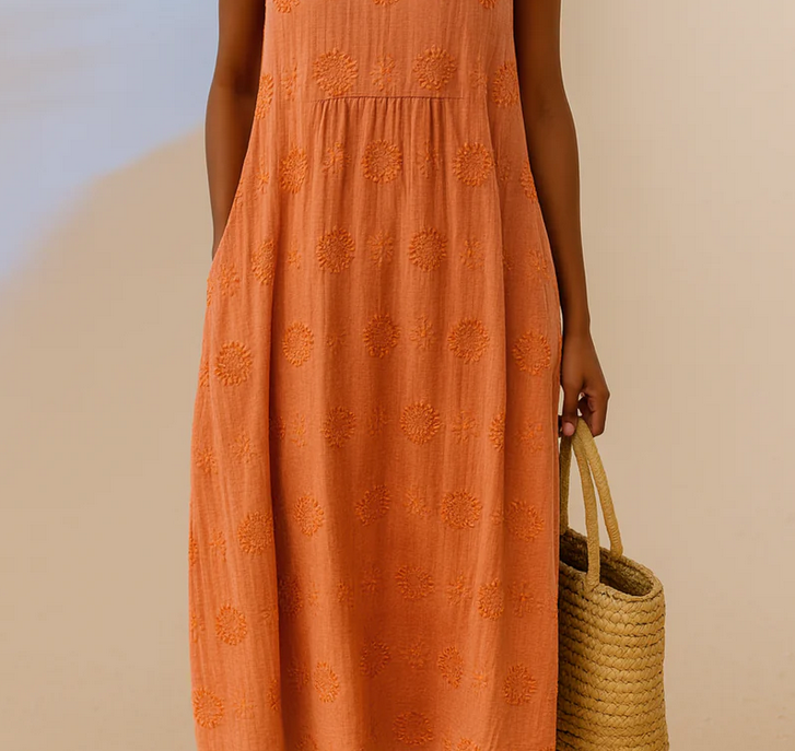 Nabalu Calithea | Women’s Sleeveless Textured Midi Dress
