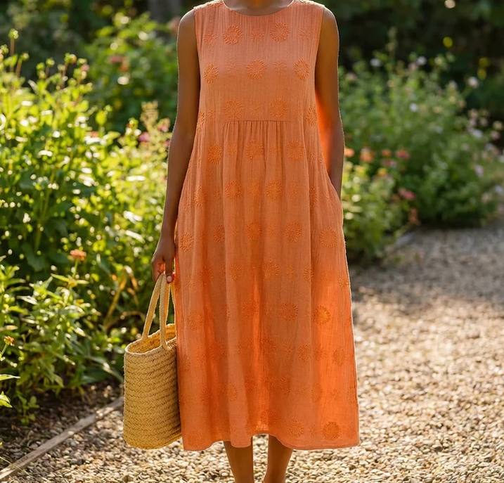 Nabalu Calithea | Women’s Sleeveless Textured Midi Dress