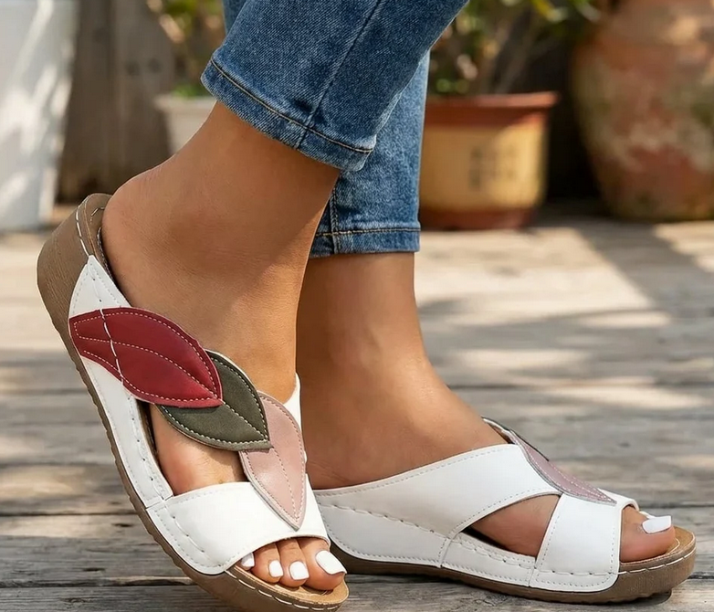 Nabalu Pavelyra | Women’s Orthopedic Slides with Leaf Detail