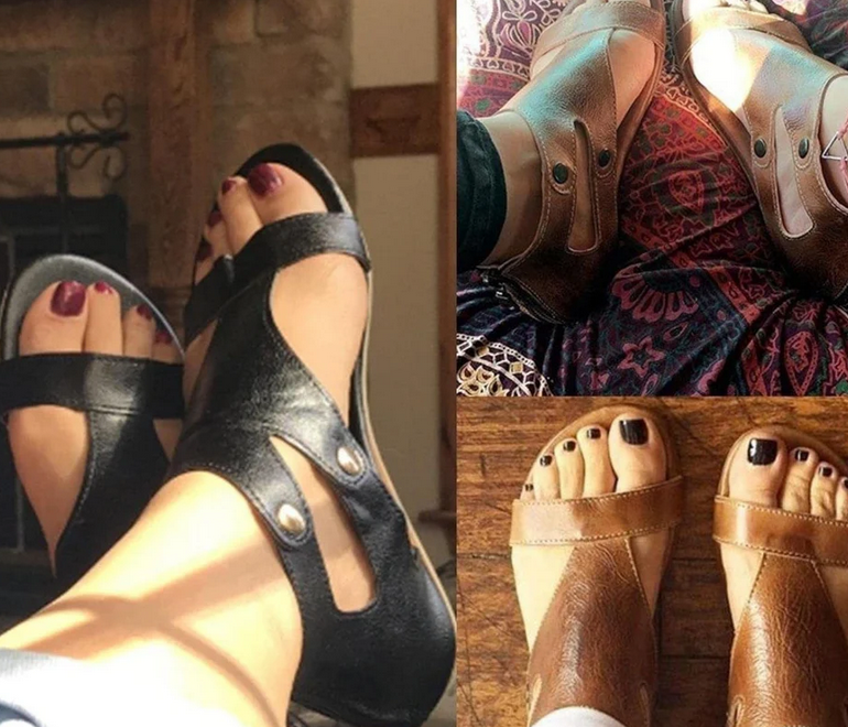 Nabalu Jessica | Women’s Orthopedic Ankle Strap Sandals with Cutout Design