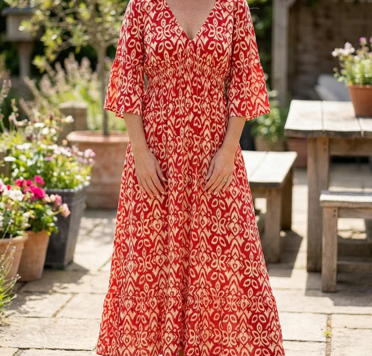 Nabalu Elarisse | Women’s Flowing Bohemian Midi Dress