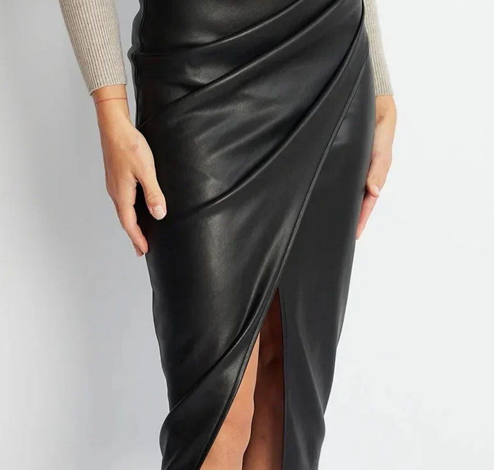 Nabalu Orlisse | Women’s Draped High Waist Midi Wrap Skirt